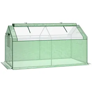 Outsunny Portable Greenhouse Outdoor Growhouse with 4 Windows for Plants, Green