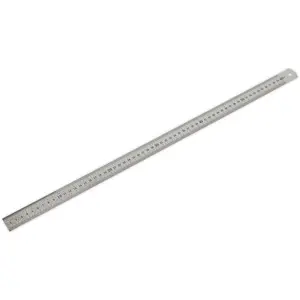 Premium 600mm Steel Ruler with Metric and Imperial Measurements and Hanging Hole