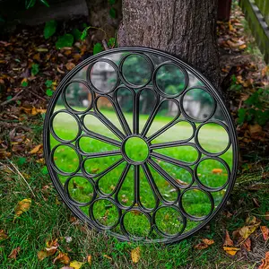 Woodside Ryton Medium Decorative Round Outdoor Garden Mirror