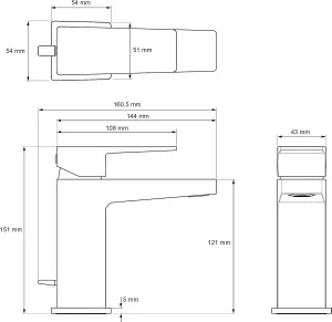 Mira Showers Honesty Square Bath Pillar And Single Lever Basin Chrome Taps