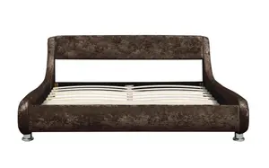 Comfy Living 5ft Mallorca Crushed Velvet Bed Frame Brown