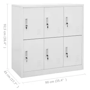 Berkfield Locker Cabinet Light Grey 90x45x92.5 cm Steel