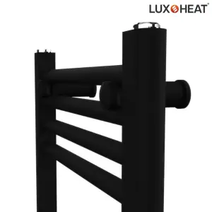 Towel Radiator Rail 1200 x 600 for Central Heating with Black Finish