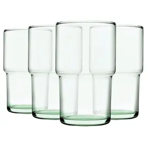 Pasabahce Aware Hill Recycled Stacking Highball Glasses - 440ml - Green - Pack of 4