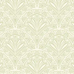 Hoopla Walls Green Deco Fan Smooth Matt Wallpaper