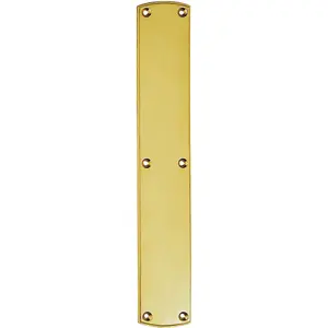 Large Traditional Door Finger Plate 457 x 75mm Polished Brass Push Plate