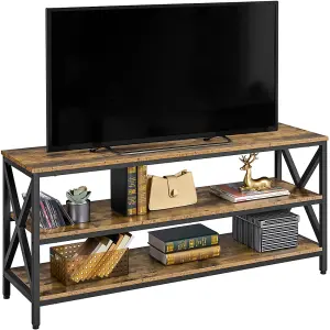 Yaheetech Rustic Brown 3-Layer Shelved TV Stand