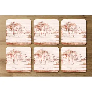 Square 6 Piece Coaster Set (Set of 6)