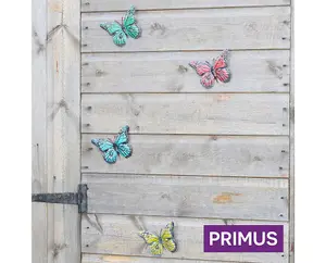 Primus Set of 12 Multicoloured Metal Butterflies