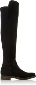 Dune London Womens Ladies TROPIC Over The Knee Stretch Boots - Black Suede - Size UK 3