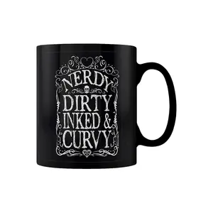 Grindstore Nerdy Dirty Inked & Curvy Mug Black/White (One Size)