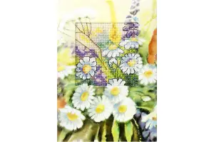 G/CARD DAISIES - Cross Stitch Kit: Greetings Card: Daisies - Orchidea