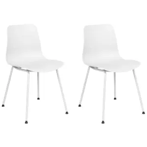 Set of 2 Dining Chairs LOOMIS White