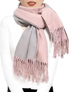 Ehsbuy Cashmere Scarfs For Women Soft Pashmina Shawls And Wraps Reversible Long Large Winter Warm Thick Ladies Scarves With Tassel For Weddings