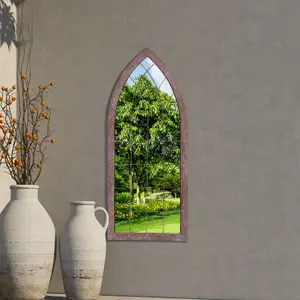 MirrorOutlet Chelsea Metal Arch shaped Decorative Gothic Effect Garden Mirror 109cm X 51cm