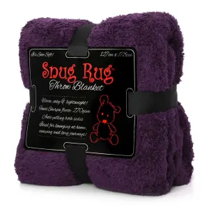 Snug Rug Blanket Luxury Sherpa Fleece Sofa TV Throw Gift Blankets 127x178cm - Purple