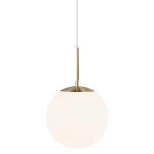 Nordlux Grant 25 Indoor Living Dining Glass Pendant Ceiling Light in Brass (Diam) 25cm