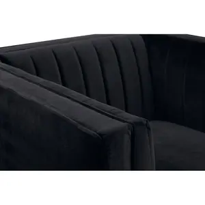 Interiors by Premier Farah Black Velvet Chair