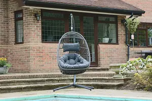 Holly Folding Single Cocoon Egg Chair Swing - Grey