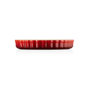 Le Creuset Stoneware Fluted Flan Dish 28cm Cerise