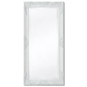 Berkfield Wall Mirror Baroque Style 100x50 cm White