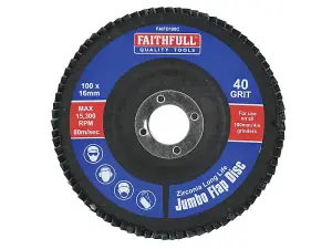 Faithfull  Abrasive Jumbo Flap Disc 100mm Coarse FAIFD100C