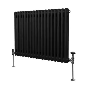 Traditional 2 Column Radiator - 600 x 832 mm - Black