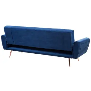 Sofa Bed SELNES Navy Blue Velvet