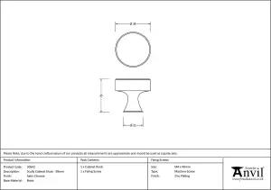 From The Anvil Satin Chrome Scully Cabinet Knob - 38mm