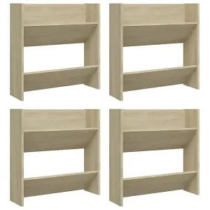 Berkfield Wall Shoe Cabinets 4 pcs Sonoma Oak 60x18x60 cmEngineered Wood