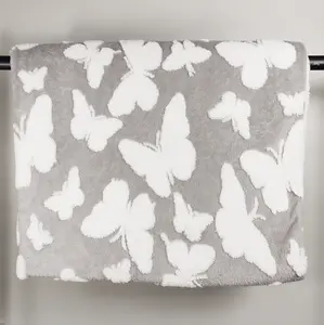 Home Curtains Butterfly Super Soft Throw/Blanket 150x200cm Grey