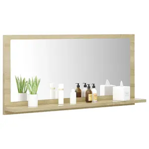 Dorlene Framed Wall Mounted Bathroom Mirror Sonoma Oak / 80 cm