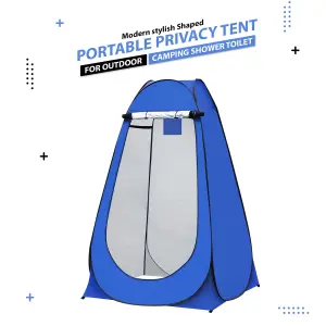 Pop-Up Privacy Tent Portable Outdoor Camping Shower Toilet Changing Room Hiking Blue