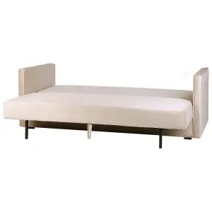 Beliani Modern Sofa Bed EKSJO Beige Velvet