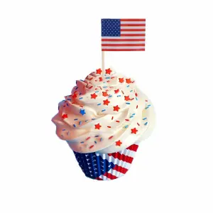 Amscan American Flag Party Picks (Pack of 120) White/Blue/Red (One Size)