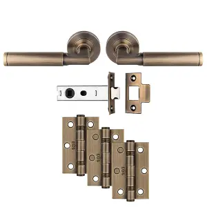 Carlisle Brass Belas Lever on Rose Latch Door Pack - Antique Brass