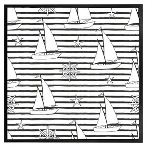 Sailboats (Picutre Frame) / 12x12" / Brown