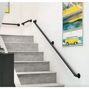 EAI - Handrail Kit Pipe Type Grabrail 25mm Tube - 900mm No Centre Support - Black