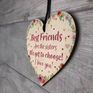 Red Ocean Best FRIEND Sister Gifts Wooden Heart Birthday Christmas Gift Friendship Plaque