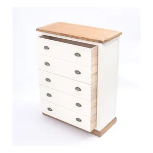 Tropea 5 Drawer Chest of Drawers Brass Cup Handle