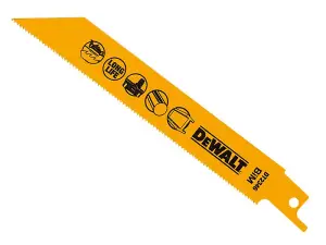 5 x Dewalt DT2346-QZ Bi-Metal Reciprocating Blade for Metal Cordless 152mm x 18 TPI