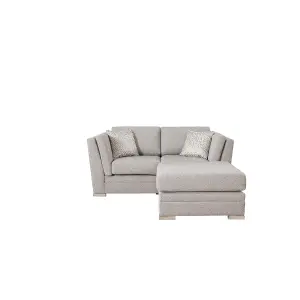 The Great British Sofa Company Charlotte 2 Seater Light Grey Sofa With Footstool