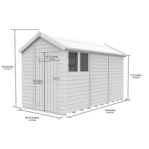 DIY Sheds 7x12 Apex Shed - Double Door Without Windows