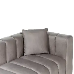 Right Hand Velvet Chaise Lounge Taupe LANNILS