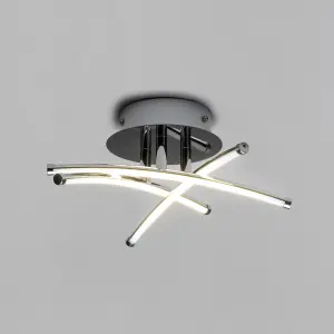 Litecraft Lula Chrome Cross-Over LED Bathroom Ceiling Light