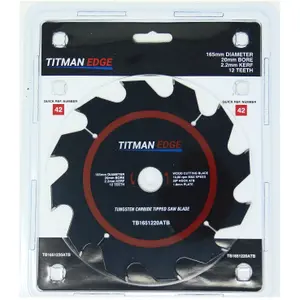 Titman Edge TCT Medium Finish Circular Saw Blade 165mm x 30mm x 18 Tooth - TB1651220ATB