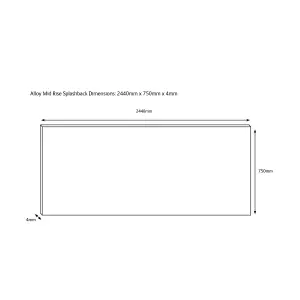 Splashwall Alloy White Cracked tile Aluminium Splashback, (H)750mm (W)2440mm (T)4mm