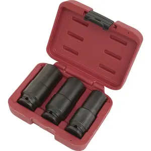 3 PACK - 17mm 19mm 21mm Counter Weighted Impact Socket Set - 1/2" Square Drive