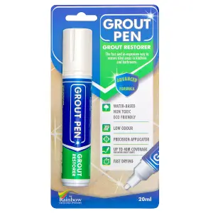 Large Grout Pen - Designed for restoring tile grout in bathrooms & kitchens (Ivory)