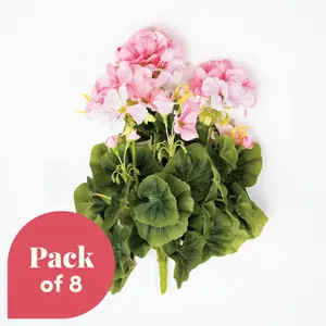 Blooming Artificial - Multi Pack Faux Geranium Bush Bundle - Outdoor Fake Flower